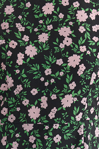 Trendyol Collection Μαύρο Floral Μίνι Υφαντό Φόρεμα TWOSS21EL2880