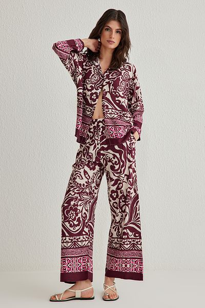 Trendyol Collection Rosa gewebtes Oberteil und Unterteil TWOSS24AU00082