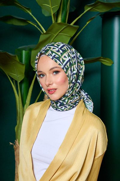 İpekhan Μαλακό κασκόλ Marrakech Collection Khaki Purple 1203-15