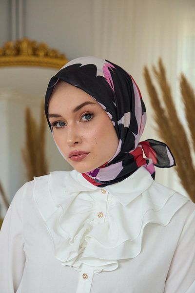 İpekhan Μαλακό κασκόλ Μαύρο κόκκινο Summer Sparkle Collection - 1189-06