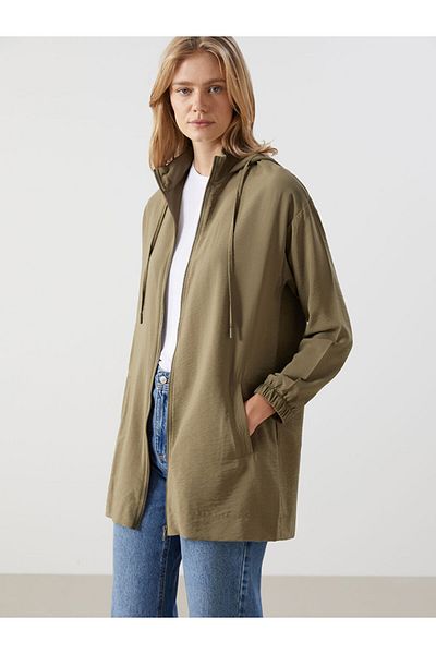 LC Waikiki New Season Hooded Plain Oversize Women's Tunic - S5G131Z8