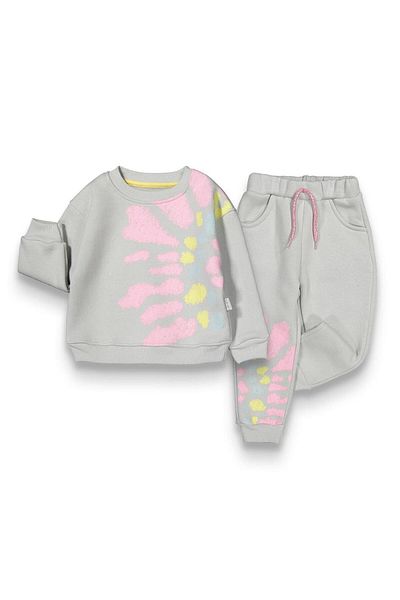 baby flamindo Baby Flamindo Batic Printed 3 Threads Girl's Tracksuit Suit