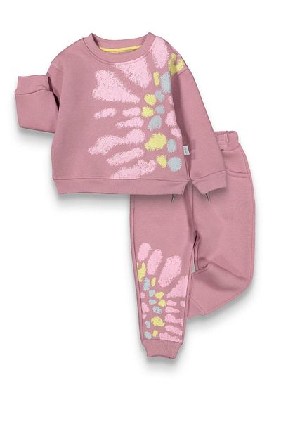baby flamindo Baby Flamindo Batic Printed 3 Threads Girl's Tracksuit Suit