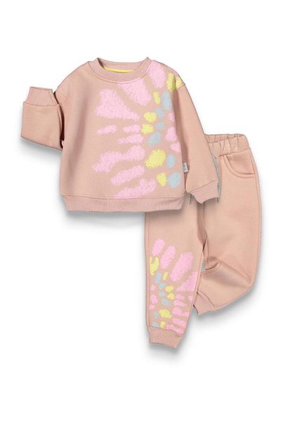 baby flamindo Baby Flamindo Batic Printed 3 Threads Girl's Tracksuit Suit