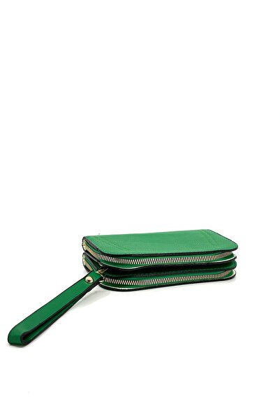 MERVE BAŞ Merve BAŞ Жіночий зелений гаманець на блискавці з двома відділеннями