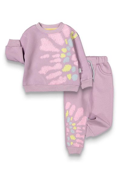 baby flamindo Baby Flamindo Batic Printed 3 Threads Girl's Tracksuit Suit