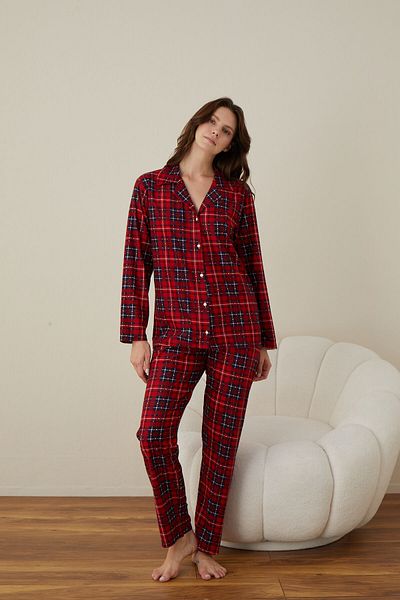 CALİA Leopard Print Suede Shirt Collar Pajamas Set - Women's