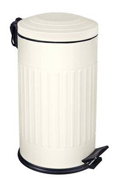 NETAVANTAJ Foreca 12 Lt Vintage Pedal Shock Absorber Lid Trash Can Cream
