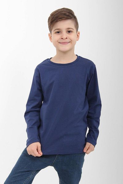 Perendi Μακρυμάνικο μπλουζάκι Indigo Unisex 100% βαμβάκι