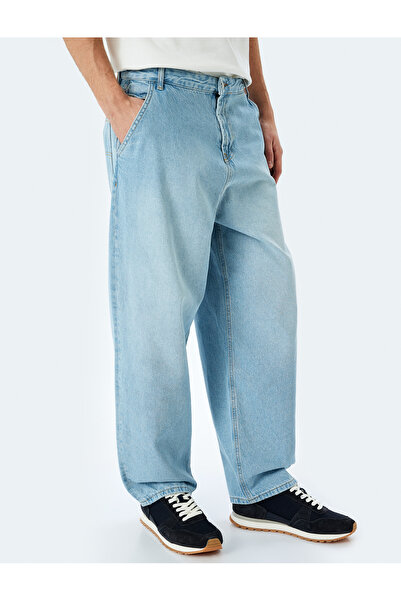 Koton Normal Bel Pamuklu Chino Cep Detaylı Loose Fit Jean Pantolon