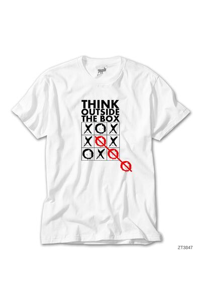 CrowsGate Tricou alb „Gândește în afara cadrului”