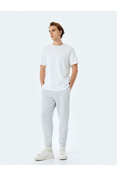 Koton Cotton Blend - Raster Jogger Sweatpants with Pockets and Stitching Detail