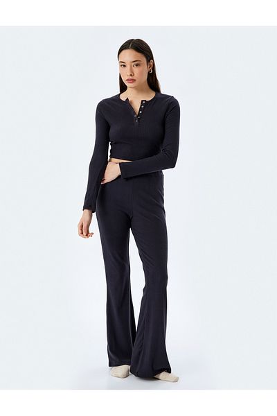 Koton Spanish Leg Sleepwear Bottom with Tie Waist Detail
