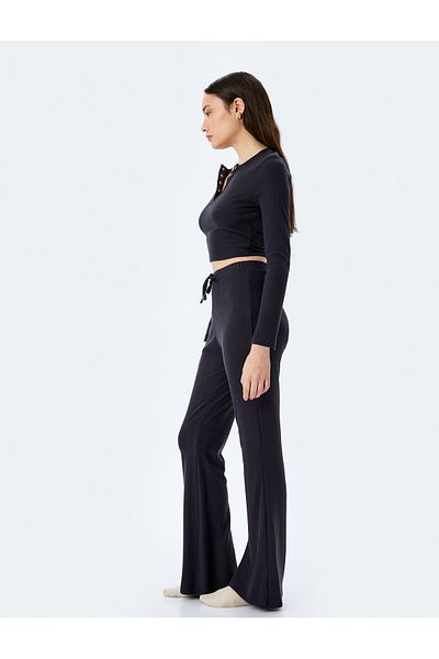 Koton Spanish Leg Sleepwear Bottom with Tie Waist Detail