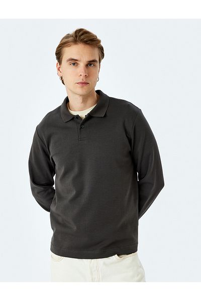 Koton Φούτερ Polo Neck από βαμβακερό ύφασμα Interlock