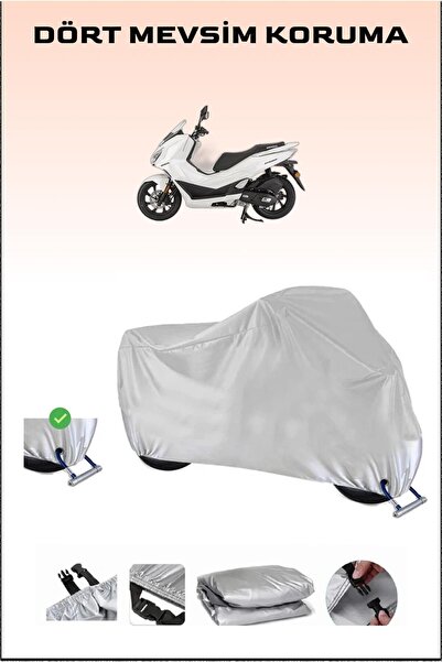 Breen Mondial 125 Strada için Kilit Uyumlu Motosiklet Branda, Gri, Güvenli, S...