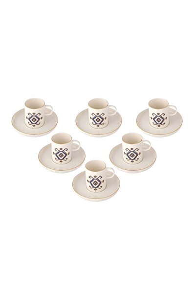 Porland Arabesque Desen 5 Kahve Takım 12 Parça