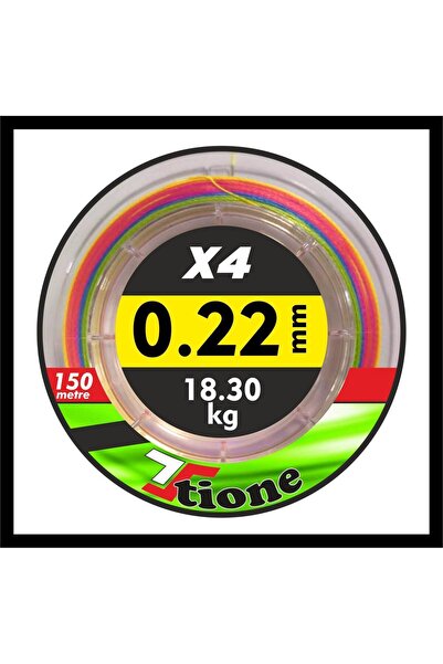 TİONE Tione Ipek Misine Braıd 4 Kat 150 Metre Multicolor 0.22 Mm 19.30 Kg Çek...