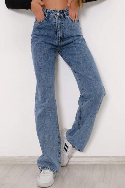 WODDİ بنطلون جينز أزرق فضفاض