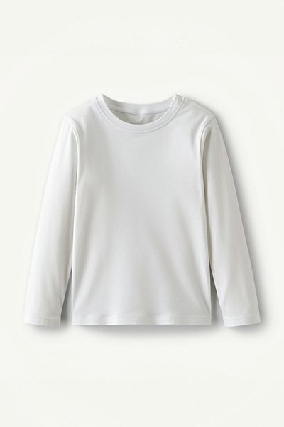 Perendi Μακρυμάνικο μπλουζάκι Unisex 100% βαμβακερό εκρού
