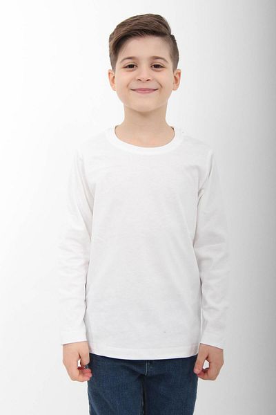 Perendi Μακρυμάνικο μπλουζάκι Unisex 100% βαμβακερό εκρού