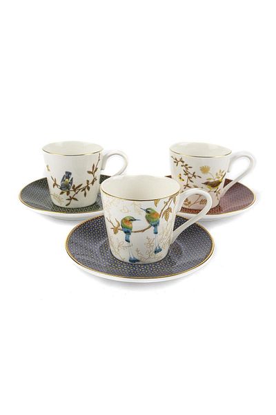 Mikasa Moor Parrot Set of 6 Coffee Cups