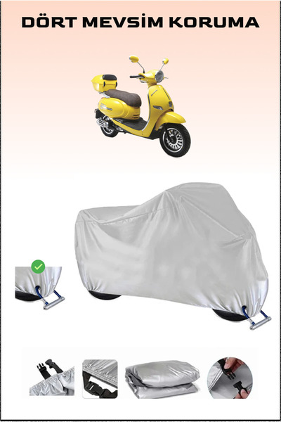 Breen قماش مشمع للدراجات النارية متوافق مع قفل لـ Kuba Bluebird، رمادي، آمن، ...