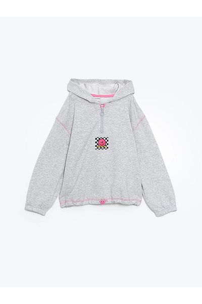 LC Waikiki Set de trening groase pentru fete cu glugă gri Lcw Kids