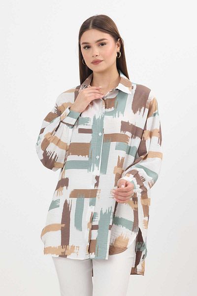 Rays 4369A Cămașă lungă cu model mentă
