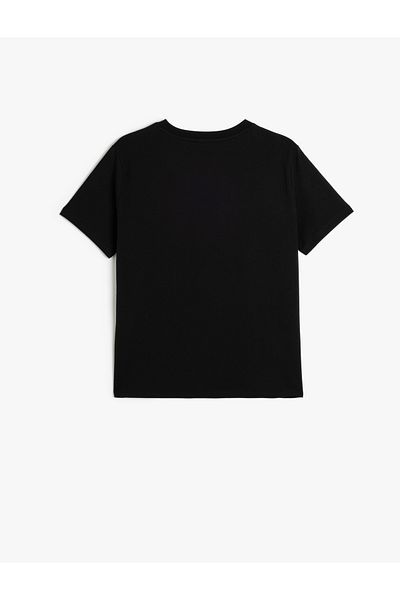 Koton Tricou imprimat din bumbac cu mânecă scurtă cu decolteu