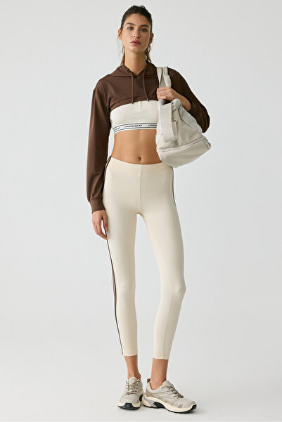 Urban Beat Γυναικείο μαλακό εκρού καλσόν LOLITA Urbanbeat με ρίγες στο πλάι