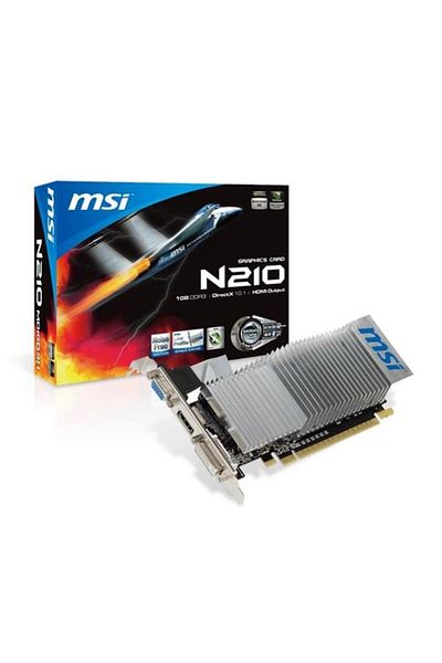 MSI G210 1Gb N210-1Gd3/Lp Ddr3 64Bit HDMI Dvi Pci 16X V2.0 - Fanless