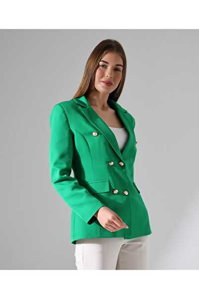 Female Clothing Düğmeli Astarlı Süs Cepli Blazer Ceket