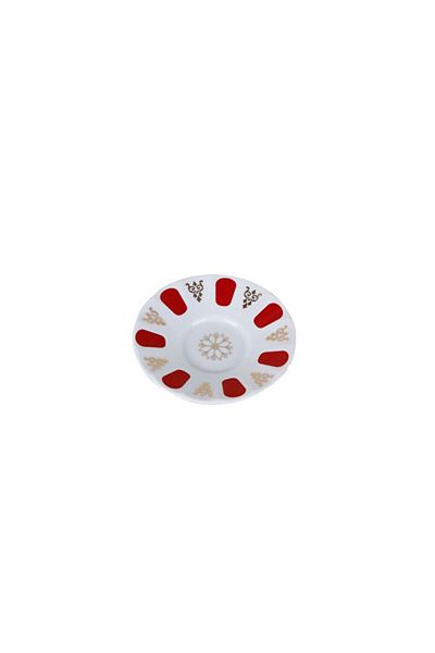 Porland Red Gilded Ergonomic Tea Plate 12 Cm