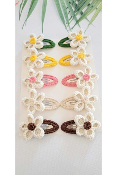 Kadın Girişimciler Atölyesi Oval Daisy Model 10's Snap Barrette Agrafe de păr...