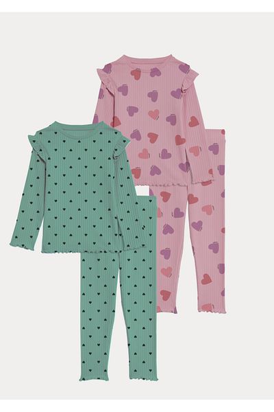 DFN Kids Set of 2 Ribbed Leggings and Camisole for 2-7 Years Old Girls