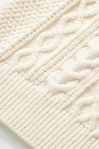 Tarz Cool Ανδρικό πλεκτό πουλόβερ με λευκά μαλλιά με πλεκτό κανονικό πλεκτό λαιμόκοψη