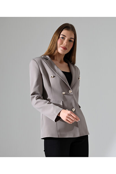 Female Clothing Düğmeli Astarlı Süs Cepli Blazer Ceket
