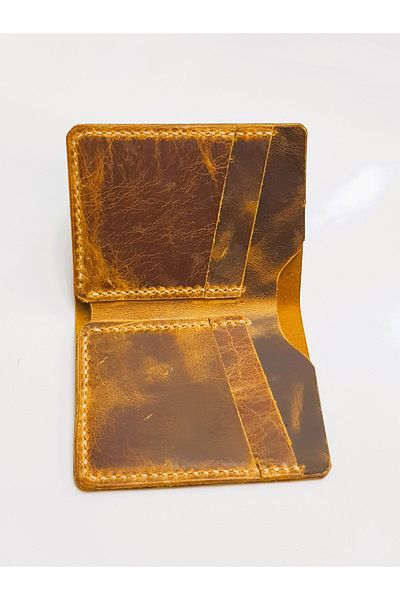 aysefe 5 Compartment Real Leather Handcrafted Leather Wallet Card Holder