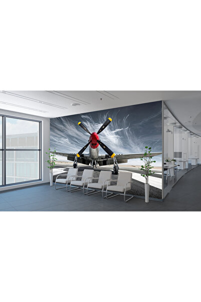 Home Pistte pervaneli uçak poster duvar kağıdı