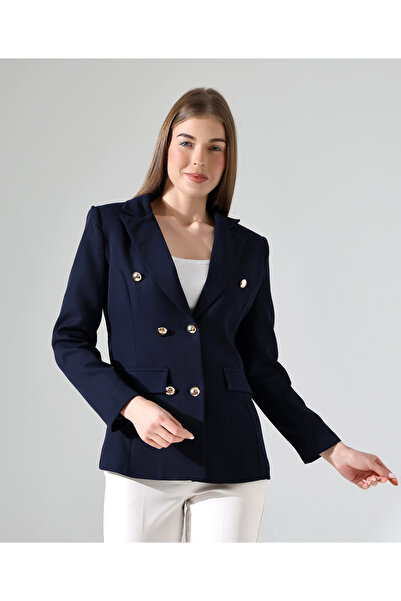 Female Clothing Düğmeli Astarlı Süs Cepli Blazer Ceket