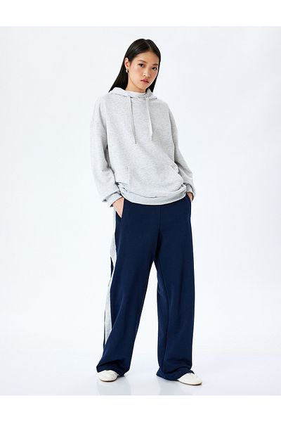 Koton Hooded Kangaroo Pocket Cotton Basic Sweatshirt