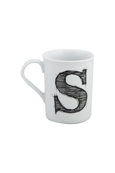 Porland Porcelain Mug with Letter S