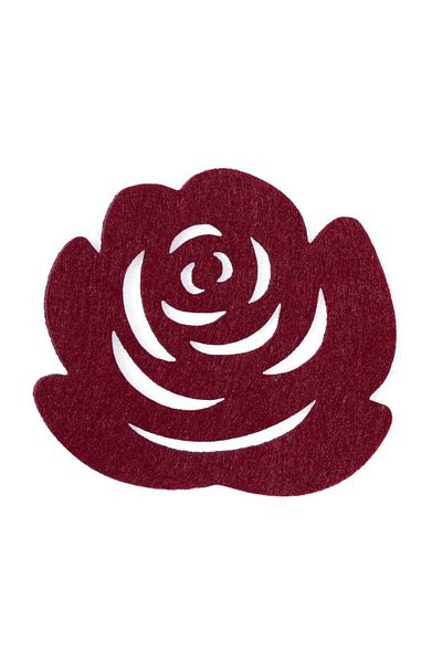 sylar La Mia 10-Piece Claret Red Rose Coasters - M14