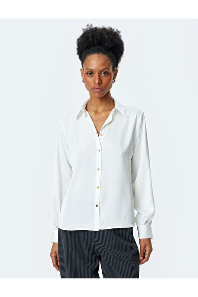 Koton Düğmeli Uzun Kollu Klasik Gömlek