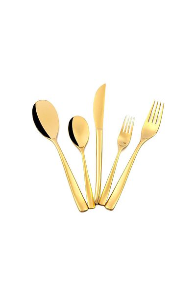 Mikasa Moor Brillante Gold 30 Piece Fork Spoon Knife Set