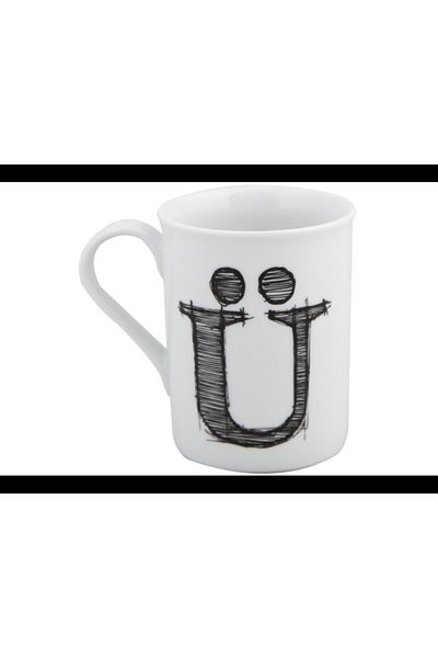 Porland Porcelain Mug with Letter U