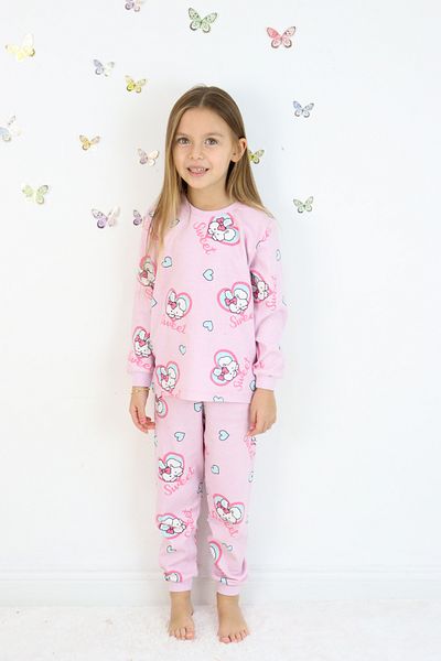 Harika KIDS Dívčí sada základního potištěného pyžama střední tloušťky
