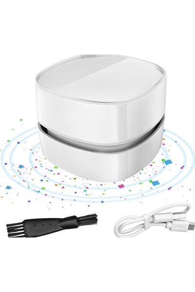 qasul 360° Dönebilen Masa Toz Temizleyici Taşınabilir Mini Masaüstü Kırıntı S...