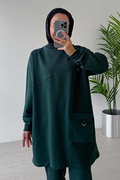 Ka Hijab Emerald Crew Neck Hijab Σετ 2 τμχ - Μονή τσέπη, δύο κλωστές